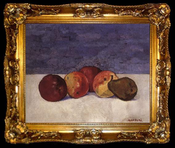 framed  Max Buri Stilleben mit Apfeln und Birne, ta009-2